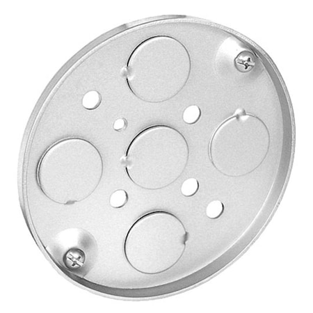 Southwire 4 in. Round Super Shallow Pan Box, 1/4 in. Deep, (5) 1/2 in Knockouts 56113
